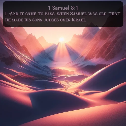 citation biblique : 1. And it came to pass, when Samuel was old, that he made his sons judges over Israel.
 sur fond image nature