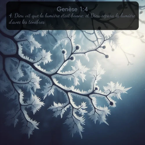 Segond Genèse  ; image nature: image avec le verset biblique :Dieu vit que la lumière était bonne; et Dieu sépara la lumière d&#039;avec les ténèbres. ;  ; 1:4