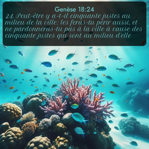 Segond Genèse  ; image nature: image avec le verset biblique :Peut-être y a-t-il cinquante justes au milieu de la ville: les feras-tu périr aussi, et ne pardonneras-tu pas à la ville à cause des cinquante justes qui sont au milieu d&#039;elle? ;  ; 18:24