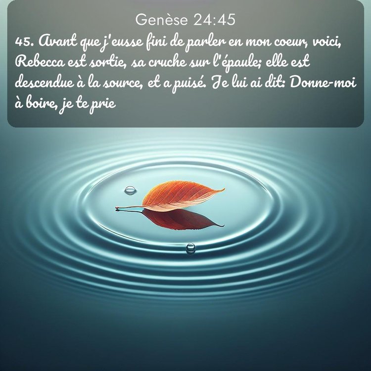 Segond Genèse 24:45