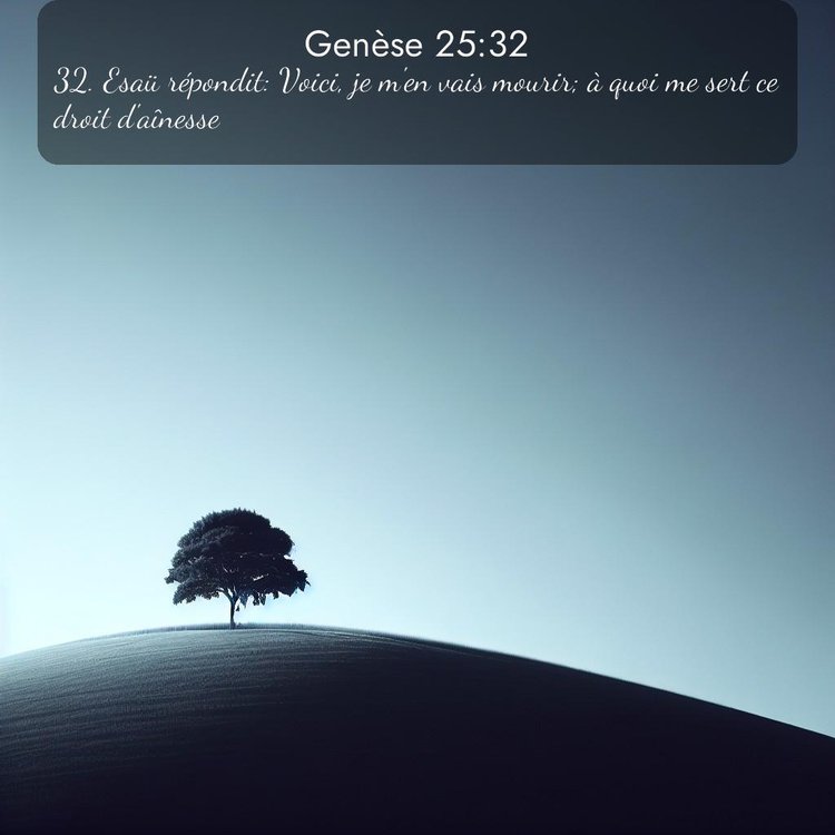 Segond Genèse 25:32