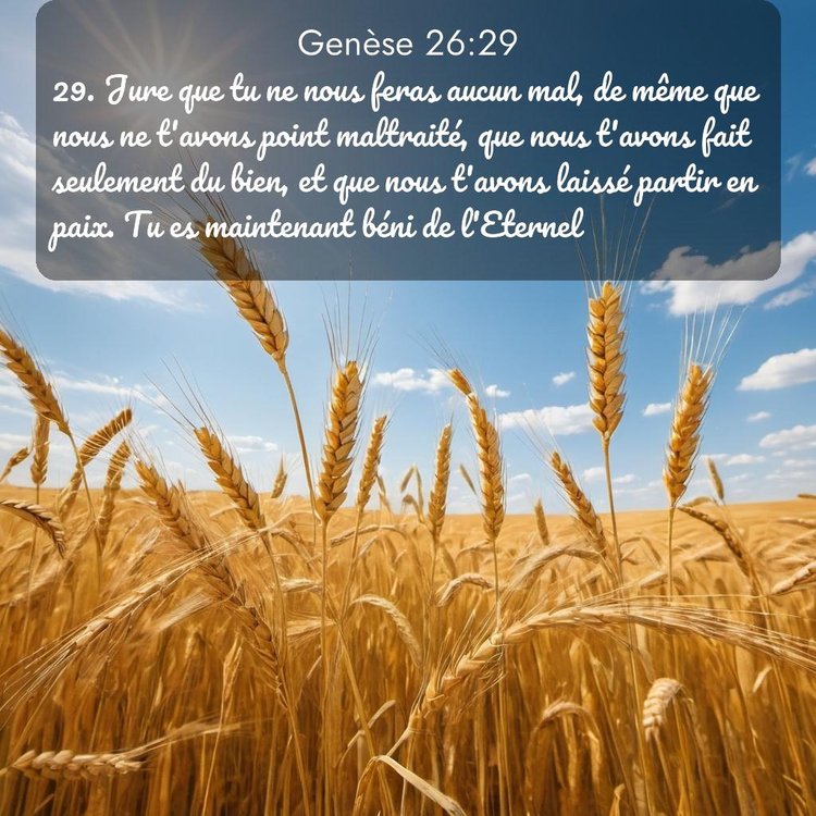 Segond Genèse 26:29