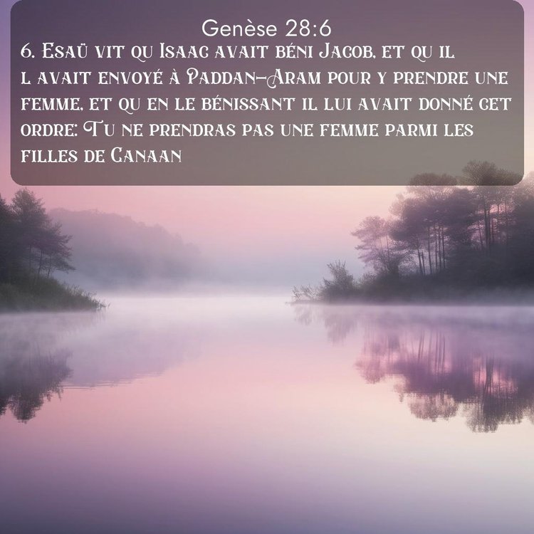 Segond Genèse 28:6