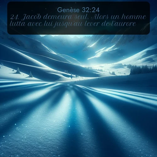Segond Genèse  ; image nature: image avec le verset biblique :Jacob demeura seul. Alors un homme lutta avec lui jusqu&#039;au lever de l&#039;aurore. ;  ; 32:24