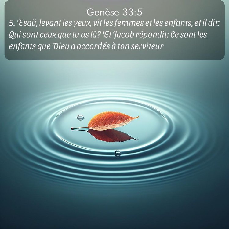 Segond Genèse 33:5