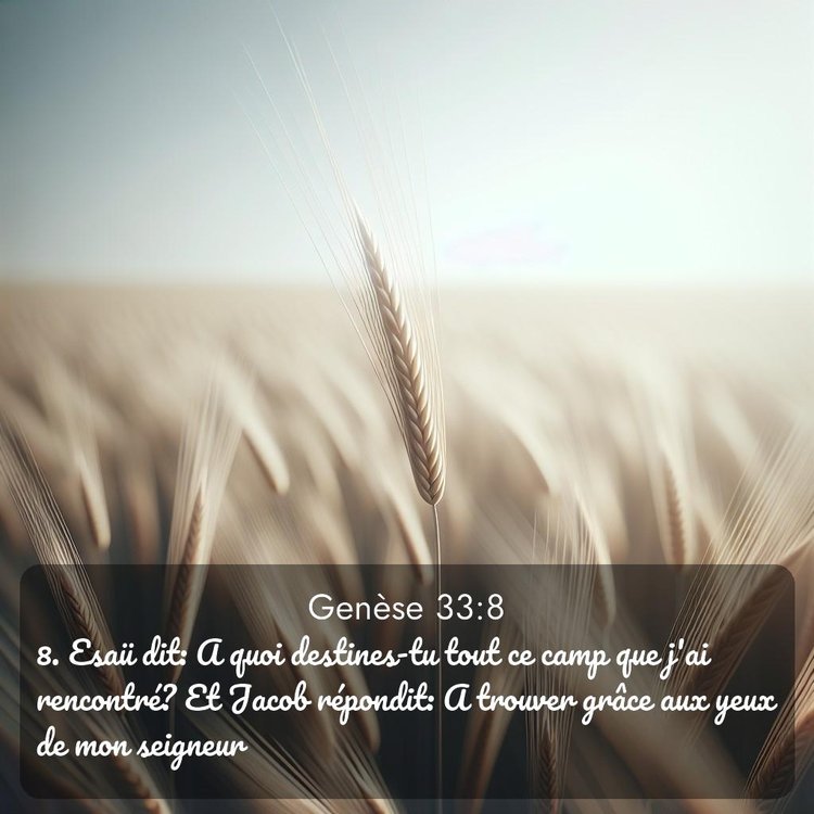 Segond Genèse 33:8