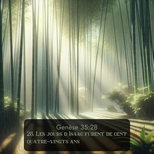 Segond Genèse  ; image nature: image avec le verset biblique :Les jours d&#039;Isaac furent de cent quatre-vingts ans. ;  ; 35:28