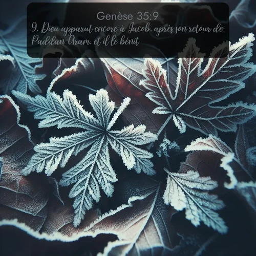 Segond Genèse  ; image nature: image avec le verset biblique :Dieu apparut encore à Jacob, après son retour de Paddan-Aram, et il le bénit. ;  ; 35:9