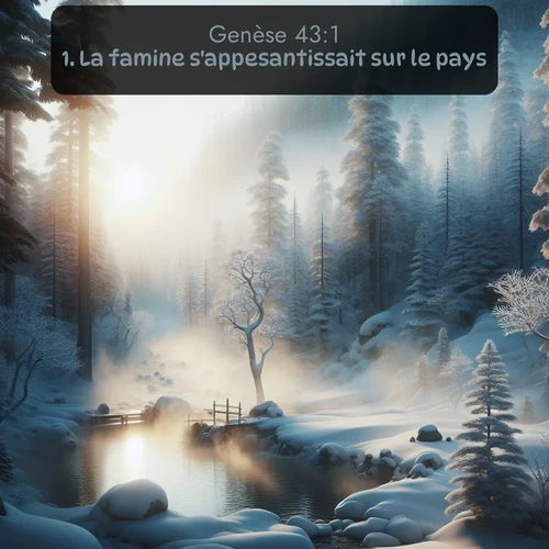 Segond Genèse  ; image nature: image avec le verset biblique :La famine s&#039;appesantissait sur le pays. ;  ; 43:1