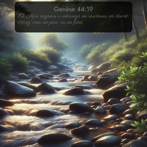 Segond Genèse  ; image nature: image avec le verset biblique :Mon seigneur a interrogé ses serviteurs, en disant: Avez-vous un père, ou un frère? ;  ; 44:19