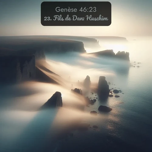Segond Genèse  ; image nature: image avec le verset biblique :Fils de Dan: Huschim. ;  ; 46:23