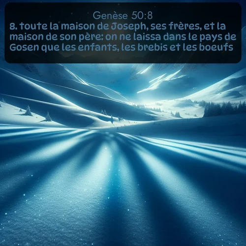 Segond Genèse  ; image nature: image avec le verset biblique :toute la maison de Joseph, ses frères, et la maison de son père: on ne laissa dans le pays de Gosen que les enfants, les brebis et les boeufs. ;  ; 50:8