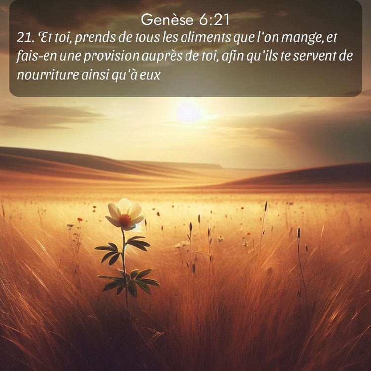 Segond Genèse 6:21