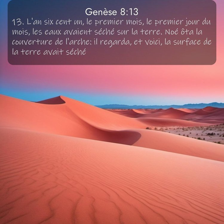 Segond Genèse 8:13