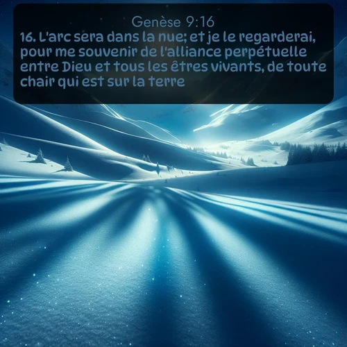 Segond Genèse  ; image nature: image avec le verset biblique :L&#039;arc sera dans la nue; et je le regarderai, pour me souvenir de l&#039;alliance perpétuelle entre Dieu et tous les êtres vivants, de toute chair qui est sur la terre. ;  ; 9:16