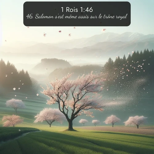 Segond 1 Rois  ; image nature: image avec le verset biblique :Salomon s&#039;est même assis sur le trône royal. ;  ; 1:46