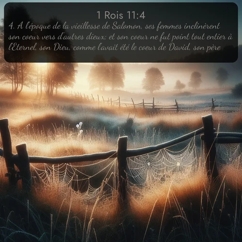Segond 1 Rois  ; image nature: image avec le verset biblique :A l&#039;époque de la vieillesse de Salomon, ses femmes inclinèrent son coeur vers d&#039;autres dieux; et son coeur ne fut point tout entier à l&#039;Eternel, son Dieu, comme l&#039;avait été le coeur de David, son père. ;  ; 11:4