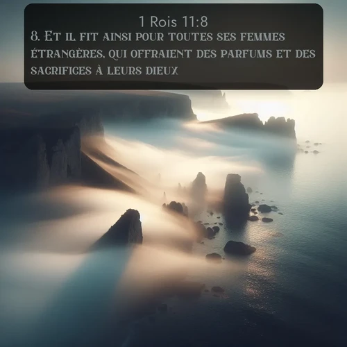Segond 1 Rois  ; image nature: image avec le verset biblique :Et il fit ainsi pour toutes ses femmes étrangères, qui offraient des parfums et des sacrifices à leurs dieux. ;  ; 11:8