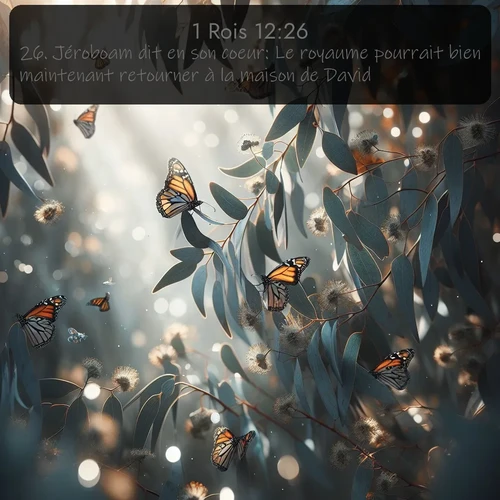 Segond 1 Rois  ; image nature: image avec le verset biblique :Jéroboam dit en son coeur: Le royaume pourrait bien maintenant retourner à la maison de David. ;  ; 12:26