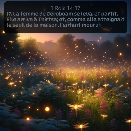 Segond 1 Rois  ; image nature: image avec le verset biblique :La femme de Jéroboam se leva, et partit. Elle arriva à Thirtsa; et, comme elle atteignait le seuil de la maison, l&#039;enfant mourut. ;  ; 14:17