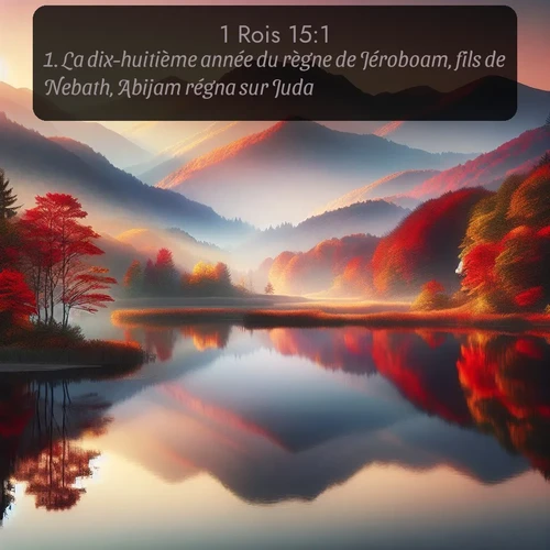 Segond 1 Rois  ; image nature: image avec le verset biblique :La dix-huitième année du règne de Jéroboam, fils de Nebath, Abijam régna sur Juda. ;  ; 15:1