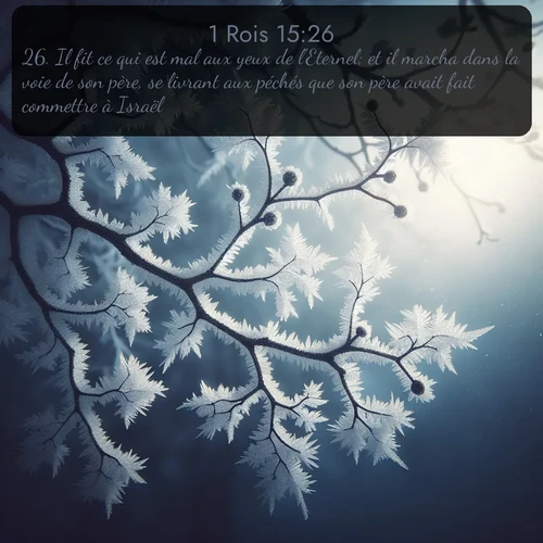 Segond 1 Rois  ; image nature: image avec le verset biblique :Il fit ce qui est mal aux yeux de l&#039;Eternel; et il marcha dans la voie de son père, se livrant aux péchés que son père avait fait commettre à Israël. ;  ; 15:26