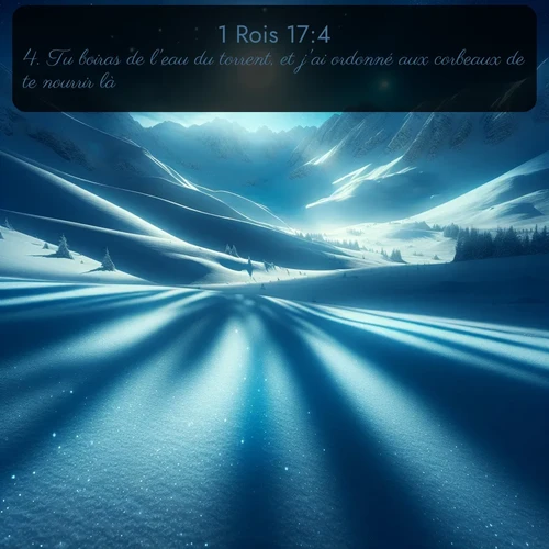 Segond 1 Rois  ; image nature: image avec le verset biblique :Tu boiras de l&#039;eau du torrent, et j&#039;ai ordonné aux corbeaux de te nourrir là. ;  ; 17:4