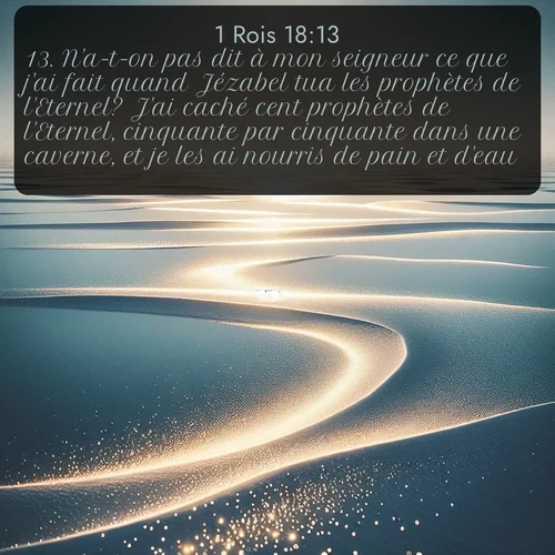 Segond 1 Rois  ; image nature: image avec le verset biblique :N&#039;a-t-on pas dit à mon seigneur ce que j&#039;ai fait quand Jézabel tua les prophètes de l&#039;Eternel? J&#039;ai caché cent prophètes de l&#039;Eternel, cinquante par cinquante dans une caverne, et je les ai nourris de pain et d&#039;eau. ;  ; 18:13