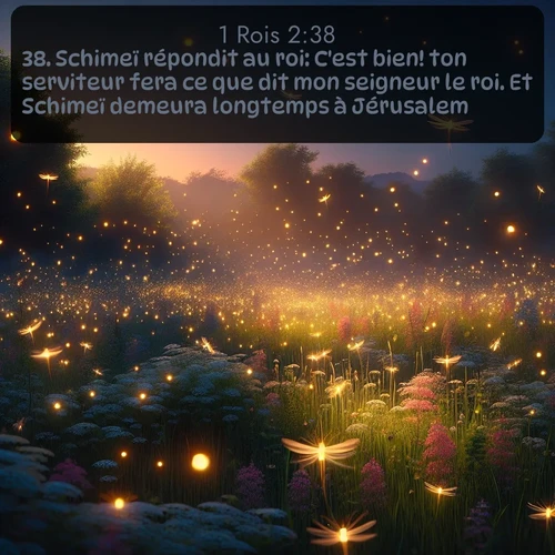 Segond 1 Rois  ; image nature: image avec le verset biblique :Schimeï répondit au roi: C&#039;est bien! ton serviteur fera ce que dit mon seigneur le roi. Et Schimeï demeura longtemps à Jérusalem. ;  ; 2:38