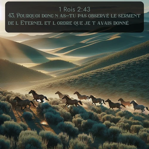Segond 1 Rois  ; image nature: image avec le verset biblique :Pourquoi donc n&#039;as-tu pas observé le serment de l&#039;Eternel et l&#039;ordre que je t&#039;avais donné? ;  ; 2:43