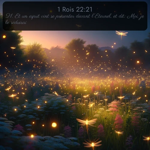 Segond 1 Rois  ; image nature: image avec le verset biblique :Et un esprit vint se présenter devant l&#039;Eternel, et dit: Moi, je le séduirai. ;  ; 22:21