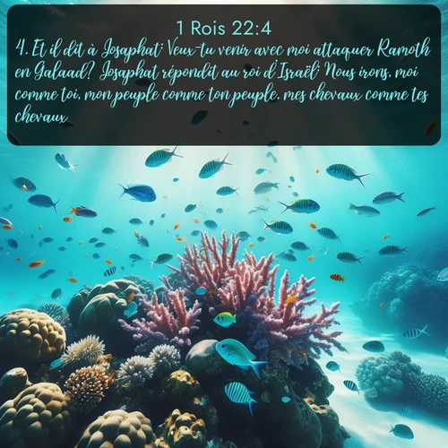 Segond 1 Rois  ; image nature: image avec le verset biblique :Et il dit à Josaphat: Veux-tu venir avec moi attaquer Ramoth en Galaad? Josaphat répondit au roi d&#039;Israël: Nous irons, moi comme toi, mon peuple comme ton peuple, mes chevaux comme tes chevaux. ;  ; 22:4