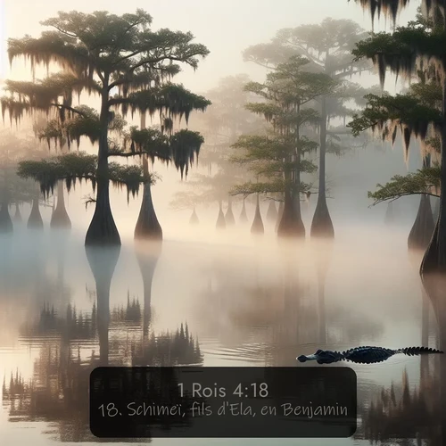 Segond 1 Rois  ; image nature: image avec le verset biblique :Schimeï, fils d&#039;Ela, en Benjamin. ;  ; 4:18