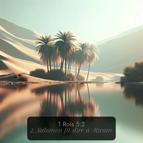 Segond 1 Rois  ; image nature: image avec le verset biblique :Salomon fit dire à Hiram: ;  ; 5:2