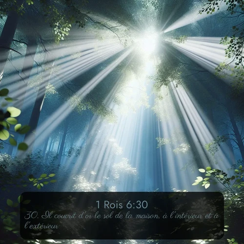 Segond 1 Rois  ; image nature: image avec le verset biblique :Il couvrit d&#039;or le sol de la maison, à l&#039;intérieur et à l&#039;extérieur. ;  ; 6:30