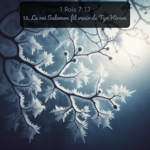 Segond 1 Rois  ; image nature: image avec le verset biblique :Le roi Salomon fit venir de Tyr Hiram, ;  ; 7:13
