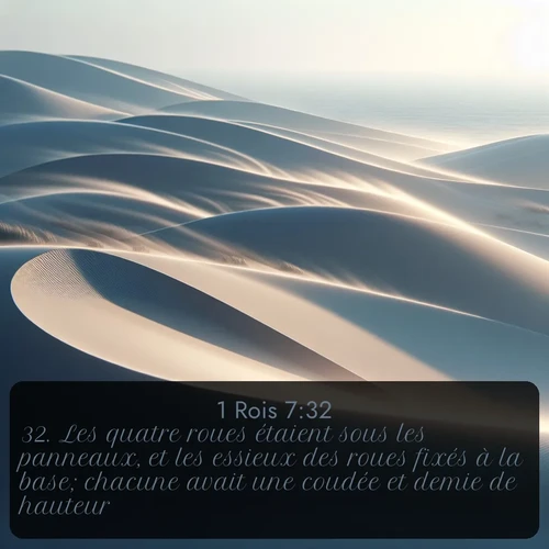 Segond 1 Rois  ; image nature: image avec le verset biblique :Les quatre roues étaient sous les panneaux, et les essieux des roues fixés à la base; chacune avait une coudée et demie de hauteur. ;  ; 7:32