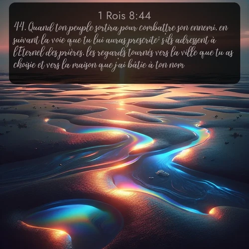 Segond 1 Rois  ; image nature: image avec le verset biblique :Quand ton peuple sortira pour combattre son ennemi, en suivant la voie que tu lui auras prescrite; s&#039;ils adressent à l&#039;Eternel des prières, les regards tournés vers la ville que tu as choisie et vers la maison que j&#039;ai bâtie à ton nom, ;  ; 8:44