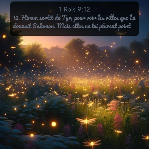 Segond 1 Rois  ; image nature: image avec le verset biblique :Hiram sortit de Tyr, pour voir les villes que lui donnait Salomon. Mais elles ne lui plurent point, ;  ; 9:12