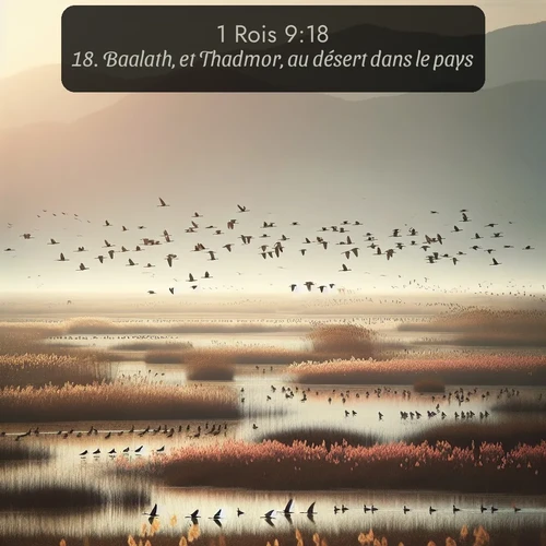 Segond 1 Rois  ; image nature: image avec le verset biblique :Baalath, et Thadmor, au désert dans le pays, ;  ; 9:18