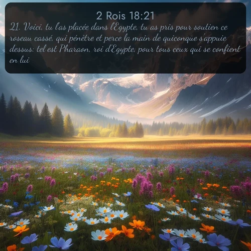 Segond 2 Rois  ; image nature: image avec le verset biblique :Voici, tu l&#039;as placée dans l&#039;Egypte, tu as pris pour soutien ce roseau cassé, qui pénètre et perce la main de quiconque s&#039;appuie dessus: tel est Pharaon, roi d&#039;Egypte, pour tous ceux qui se confient en lui. ;  ; 18:21