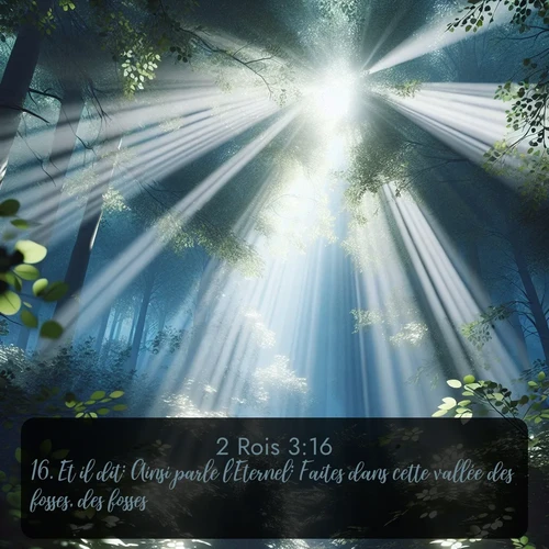 Segond 2 Rois  ; image nature: image avec le verset biblique :Et il dit: Ainsi parle l&#039;Eternel: Faites dans cette vallée des fosses, des fosses! ;  ; 3:16