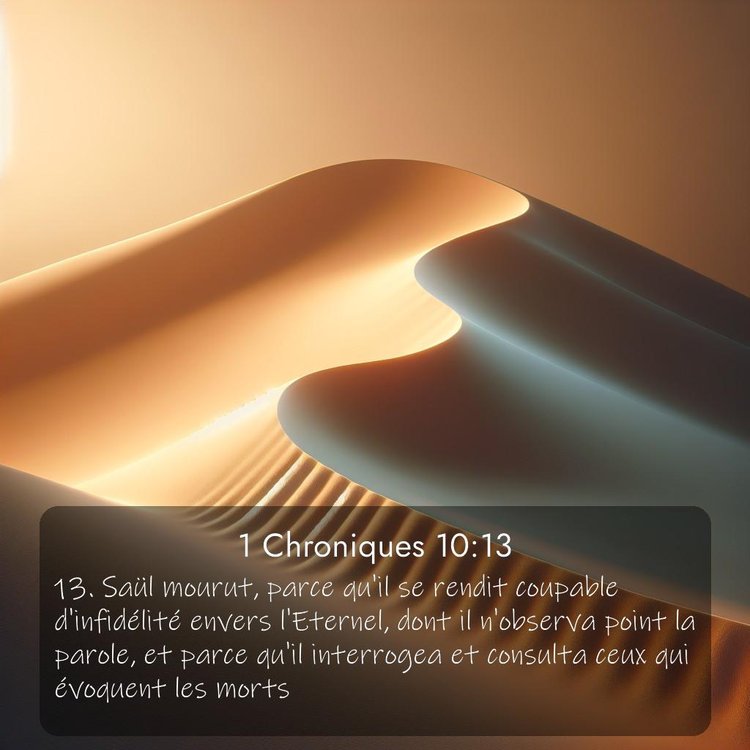 Segond 1 Chroniques 10:13