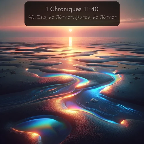 Segond 1 Chroniques  ; image nature: image avec le verset biblique :Ira, de Jéther. Gareb, de Jéther. ;  ; 11:40