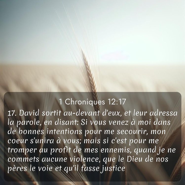 Segond 1 Chroniques 12:17