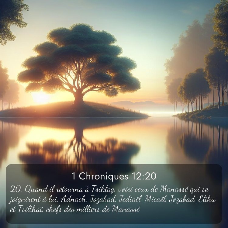 Segond 1 Chroniques 12:20