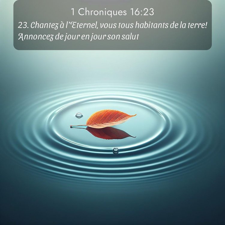 Segond 1 Chroniques 16:23