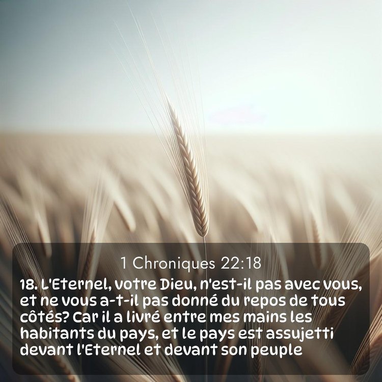 Segond 1 Chroniques 22:18