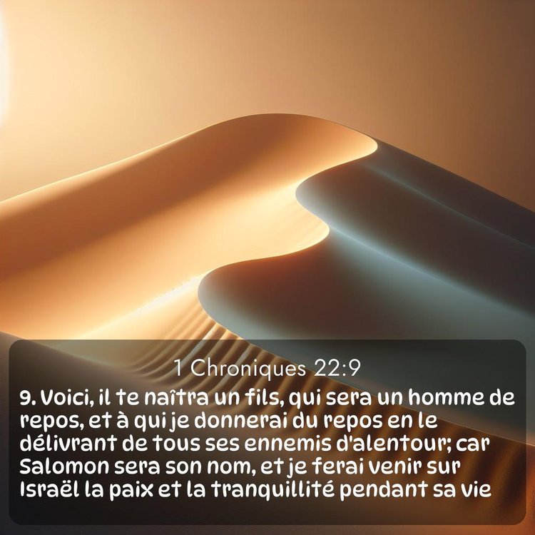 Segond 1 Chroniques 22:9