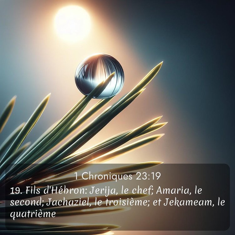 Segond 1 Chroniques 23:19